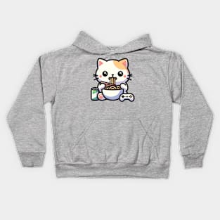 Noodles and Gaming Cat Kids Hoodie